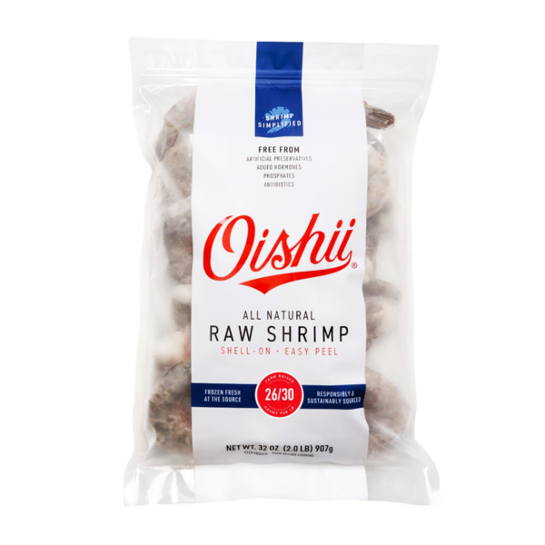 Oishii All Natural Thailand White Shrimp Easy Peel 26/30ct, Frozen 2 lb